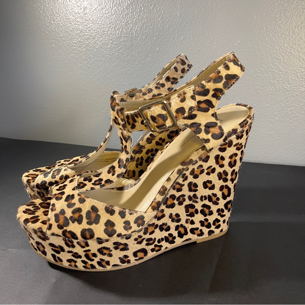Leopard Print Wedge Sandals